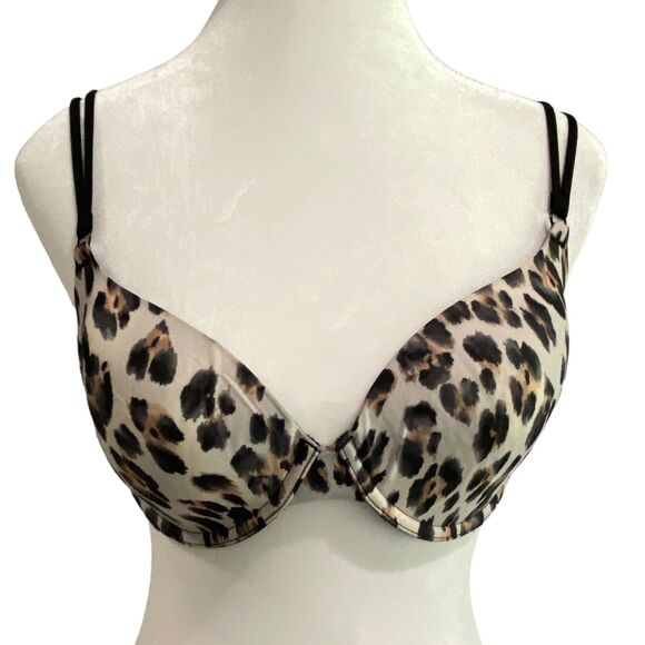 VICTORIA'S SECRET Demi Buste Leopard Animal Print Multiway Push Up Bra 34D - Picture 1 of 6